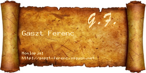 Gaszt Ferenc névjegykártya